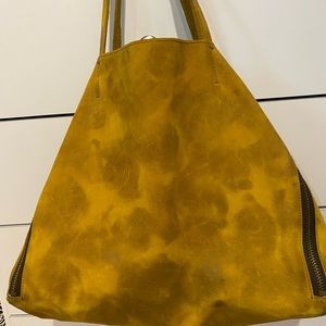 Donald J. Pliner yellow cowhide shoulders bag
